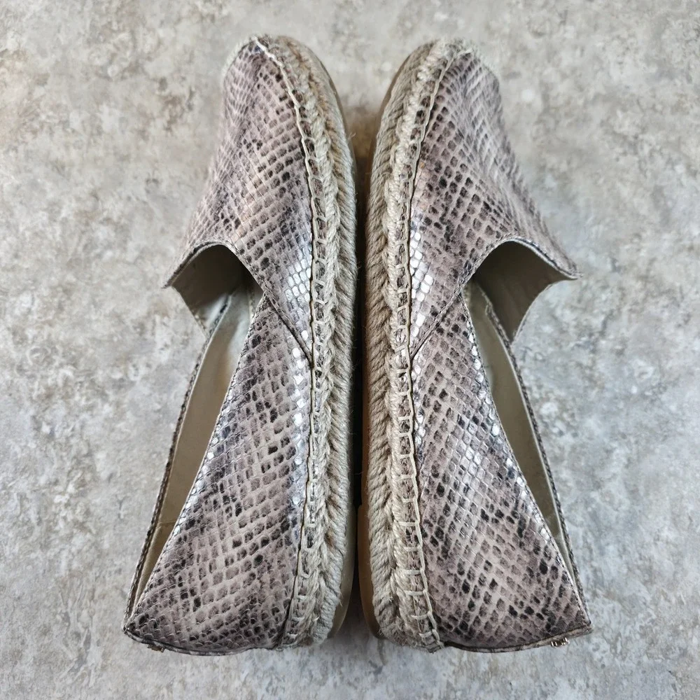 Sam Edelman Kesia Espidrille Loafer Women's 9 Nude‎ Boho Snakeskin Slip On Shoes